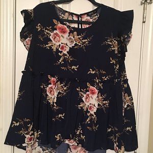 Floral baby doll blouse
